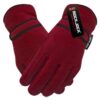 Womens Fleece Insulated Gloves Red matchWOW